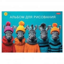 Альбом д/рис. А4 32л., скоба, обложка картон, HATBER, 205х290мм, Ассорти-Выпуск №4 (5 видов), 32А4Вя