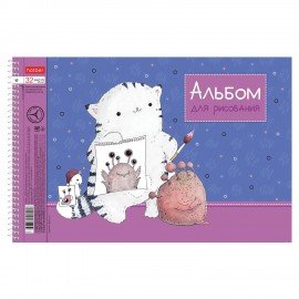 Альбом д/рис. А4 32л., спираль, обл. картон, HTB, 198х300мм, Приключения кота Пирожка, 32А4Всп