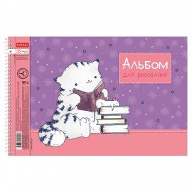 Альбом д/рис. А4 32л., спираль, обл. картон, HTB, 198х300мм, Приключения кота Пирожка, 32А4Всп