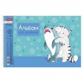 Альбом д/рис. А4 32л., спираль, обл. картон, HTB, 198х300мм, Приключения кота Пирожка, 32А4Всп