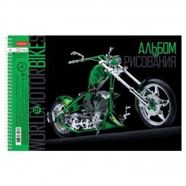 Альбом д/рис. А4 32л., спираль, обложка картон, HATBER, 198х300мм, Мото (5 видов), 32А4Всп