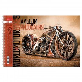 Альбом д/рис. А4 32л., спираль, обложка картон, HATBER, 198х300мм, Мото (5 видов), 32А4Всп