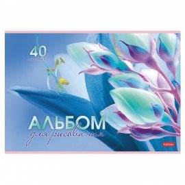 Альбом д/рис. А4 40л., скоба, обложка картон, HATBER, 205х290мм, Грация цветов, 40А4В