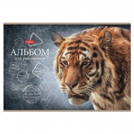 Альбом д/рис. А4 48л., скоба, матовая ламинация, тиснение, HATBER, 205х290мм, Дикий мир, 48А4лтВ