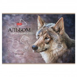 Альбом д/рис. А4 48л., скоба, матовая ламинация, тиснение, HATBER, 205х290мм, Дикий мир, 48А4лтВ