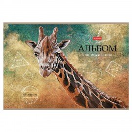 Альбом д/рис. А4 48л., скоба, матовая ламинация, тиснение, HATBER, 205х290мм, Дикий мир, 48А4лтВ