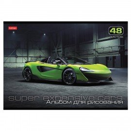 Альбом д/рис. А4 48л., скоба, обложка картон, HATBER, 205х290мм, АвтоЛюкс, 48А4В