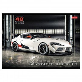 Альбом д/рис. А4 48л., скоба, обложка картон, HATBER, 205х290мм, АвтоЛюкс, 48А4В