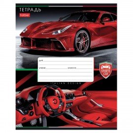 Тетрадь 12л. HATBER клетка, обложка картон, В мире авто (микс в спайке), 12Т5В1