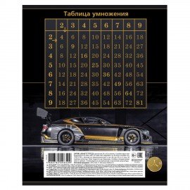 Тетрадь 12л. HATBER клетка, обложка картон, В мире авто (микс в спайке), 12Т5В1