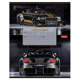 Тетрадь 12л. HATBER клетка, обложка картон, В мире авто (микс в спайке), 12Т5В1