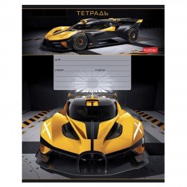 Тетрадь 12л. HATBER клетка, обложка картон, В мире авто (микс в спайке), 12Т5В1