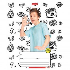 Тетрадь 12л. HATBER клетка, обложка картон, Влад А4 (микс в спайке), 12Т5В1