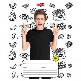 Тетрадь 12л. HATBER клетка, обложка картон, Влад А4 (микс в спайке), 12Т5В1