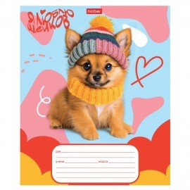 Тетрадь 12л. HATBER клетка, обложка картон, Мы-пёсики! (микс в спайке), 12Т5В1