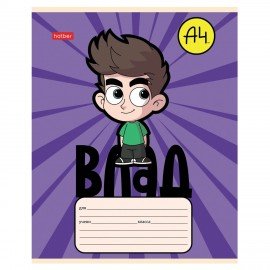 Тетрадь 12л. HATBER косая линия, обложка картон, Влад А4 (микс в спайке), 12Т5В6