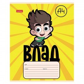 Тетрадь 12л. HATBER косая линия, обложка картон, Влад А4 (микс в спайке), 12Т5В6