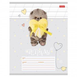 Тетрадь 12л. HATBER косая линия, обложка картон, Кот Басик (микс в спайке), 12Т5В6