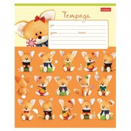 Тетрадь 12л. HATBER косая линия, обложка картон, ЛЕСЯТА (микс в спайке), 12Т5В6