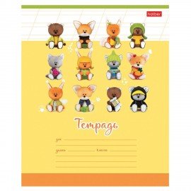 Тетрадь 12л. HATBER косая линия, обложка картон, ЛЕСЯТА (микс в спайке), 12Т5В6