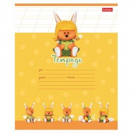 Тетрадь 12л. HATBER косая линия, обложка картон, ЛЕСЯТА (микс в спайке), 12Т5В6