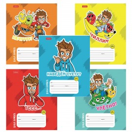 Тетрадь 12л. HATBER линия, обложка картон, Влад А4 (микс в спайке), 12Т5В2