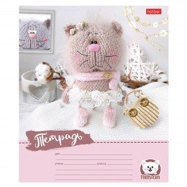 Тетрадь 12л. HATBER узкая линия, обложка картон, Уютные котики (микс в спайке), 12Т5В7