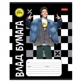 Тетрадь 18л. HATBER клетка, обложка картон, Влад А4 (микс в спайке), 18Т5В1