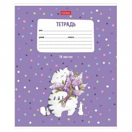 Тетрадь 18л. HATBER линия, обложка картон, Приключения кота Пирожка (микс в спайке),18Т5В2
