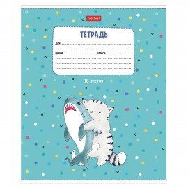 Тетрадь 18л. HATBER линия, обложка картон, Приключения кота Пирожка (микс в спайке),18Т5В2