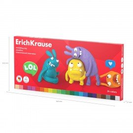 Пластилин классический ERICH KRAUSE Jolly Friends, 24 цвета, 432 г, со стеком, 61350
