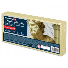 Пластилин скульптурный ТВЕРДЫЙ ТЕЛЕСНЫЙ "Секреты художника", 1 кг, BRAUBERG ART, 107487