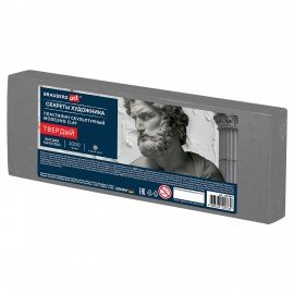 Пластилин скульптурный ТВЕРДЫЙ СЕРЫЙ "Секреты художника", 1 кг, BRAUBERG ART, 107489