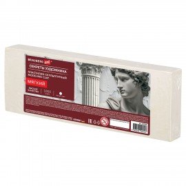 Пластилин скульптурный МЯГКИЙ БЕЛЫЙ "Секреты художника", 1 кг, BRAUBERG ART, 107496