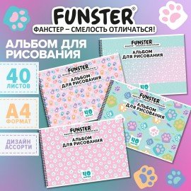Альбом д/рис. А4 40л., гребень, обложка картон, BRAUBERG, 205х290мм, кросс-серия "КОШАЧЬИ ЛАПКИ", 107520