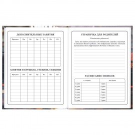 Дневник 1-4 класс 48л, твердый, ЮНЛАНДИЯ, глянцевая ламинация, с подсказом, Авто, 107584