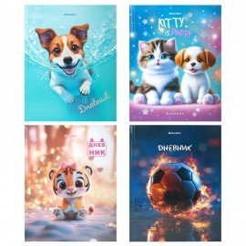 Дневник 1-4 класс 48л, твердый, BRAUBERG, глянцевая ламинация, с подсказом, МИКС УНИВЕРСАЛЬНЫЙ, 107587