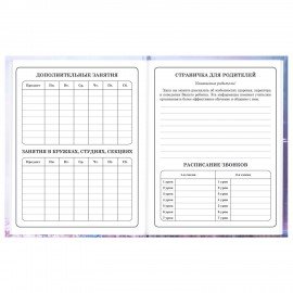 Дневник 1-4 класс 48л, твердый, BRAUBERG, глянцевая ламинация, с подсказом, Princess, 107590