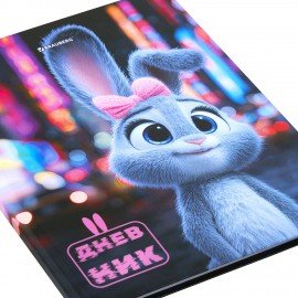 Дневник 1-4 класс 48л, твердый, BRAUBERG, глянцевая ламинация, с подсказом, Милая крольчиха, 107591