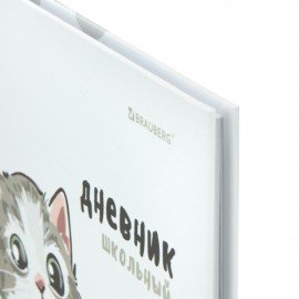 Дневник 1-11 класс 40л, твердый, BRAUBERG, матовая ламинация, Котёнок, 107601