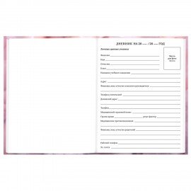 Дневник 5-11 класс 48л, твердый, BRAUBERG, матовая ламинация, с подсказом, Пушистые Сердечки, 107611