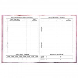 Дневник 5-11 класс 48л, твердый, BRAUBERG, матовая ламинация, с подсказом, Пушистые Сердечки, 107611