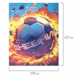 Дневник 5-11 класс 48л, твердый, BRAUBERG, глянцевая ламинация, с подсказом, Футбол, 107613