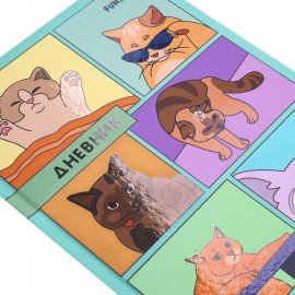 Дневник 5-11 класс 48л, твердый, FUNSTER, выборочный лак, с подсказом, Мемные коты, 107617