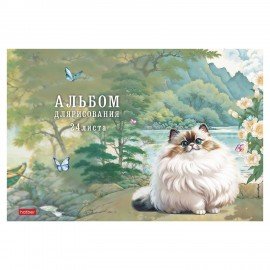 Альбом д/рис. А4 24л., скоба, обложка картон, тиснение, HATBER, 205х290мм, Пухляши, 0, 24А4лтВ