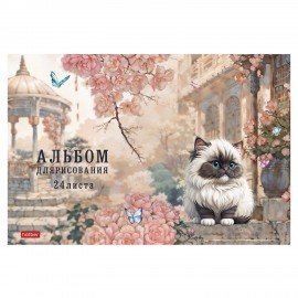 Альбом д/рис. А4 24л., скоба, обложка картон, тиснение, HATBER, 205х290мм, Пухляши, 0, 24А4лтВ