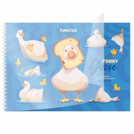 Альбом для рисования, пластиковая обложка, А4 40 л., гребень, FUNSTER (ФАНСТЕР), 210х297 мм, АССОРТИ (8 видов), 107684