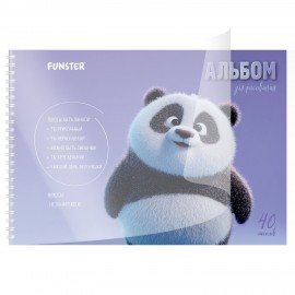 Альбом для рисования, пластиковая обложка, А4 40 л., гребень, FUNSTER (ФАНСТЕР), 210х297 мм, АССОРТИ (8 видов), 107684