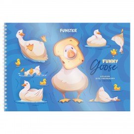 Альбом для рисования, пластиковая обложка, А4 40 л., гребень, FUNSTER (ФАНСТЕР), 210х297 мм, АССОРТИ (8 видов), 107684