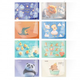 Альбом для рисования, пластиковая обложка, А4 40 л., гребень, FUNSTER (ФАНСТЕР), 210х297 мм, АССОРТИ (8 видов), 107684